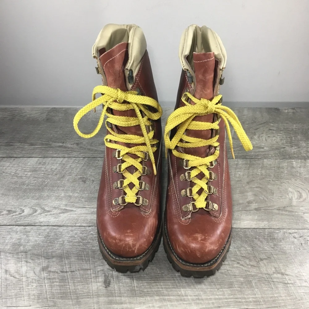 Vintage Chippewa Arctic 50 Mountain Climbing Hiking Sherpa Leather Men's Boots 6